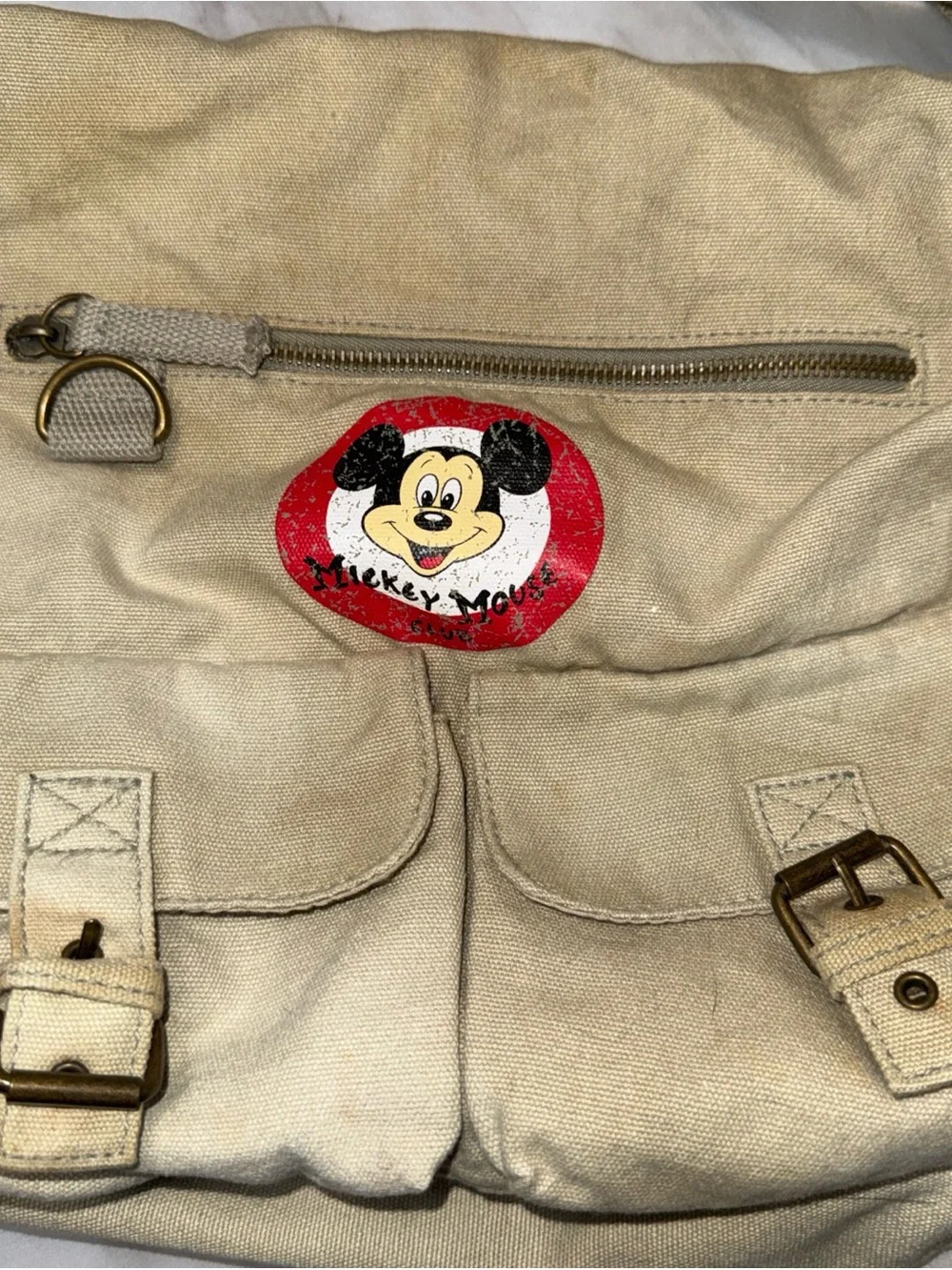Mickey Mouse club Vinatge khaki mail bag